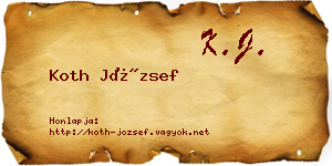 Koth József névjegykártya